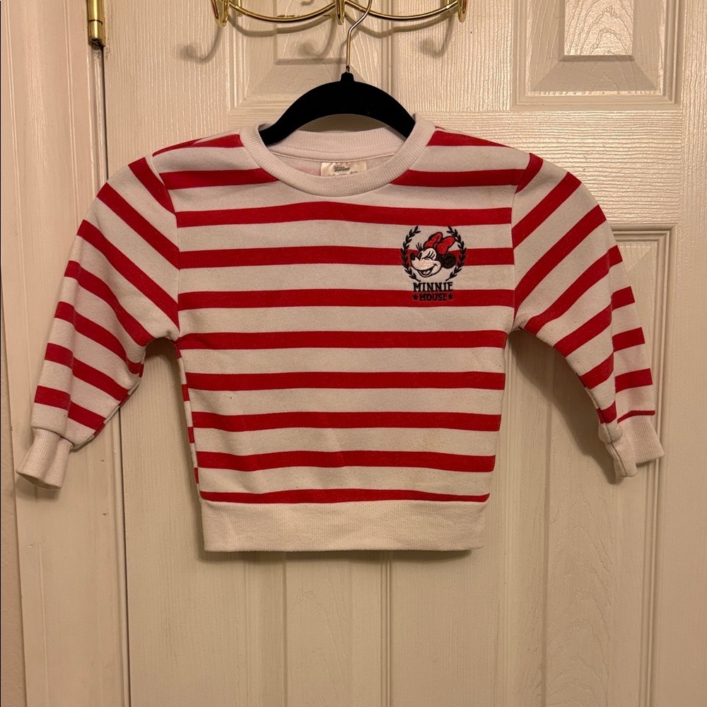 Disney Junior Minnie Red and White Striped Kids Shirt #432